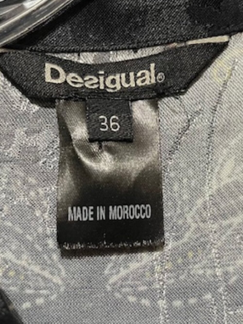 Desigual XS Suam Long Sleeve Black Printed Shirt Dress EUC - Picture 4 of 8